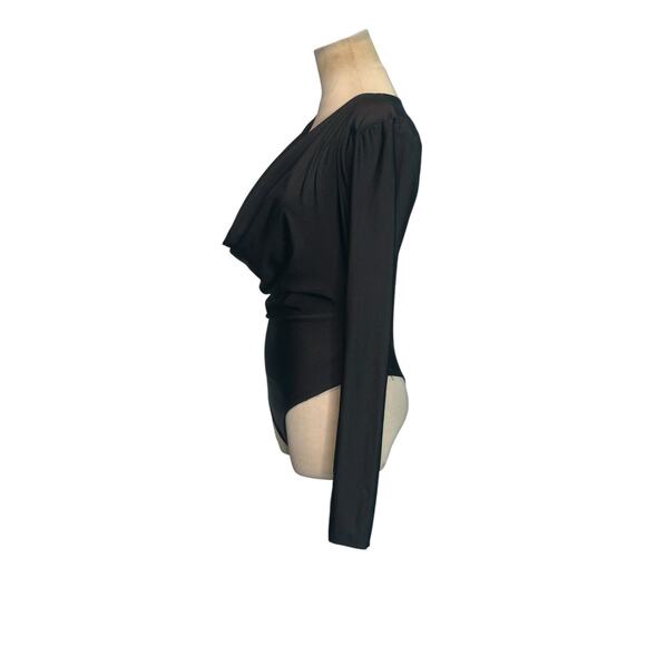 And Now This black long sleeves cowl neck bodysuit size XS - Picture 13 of 14